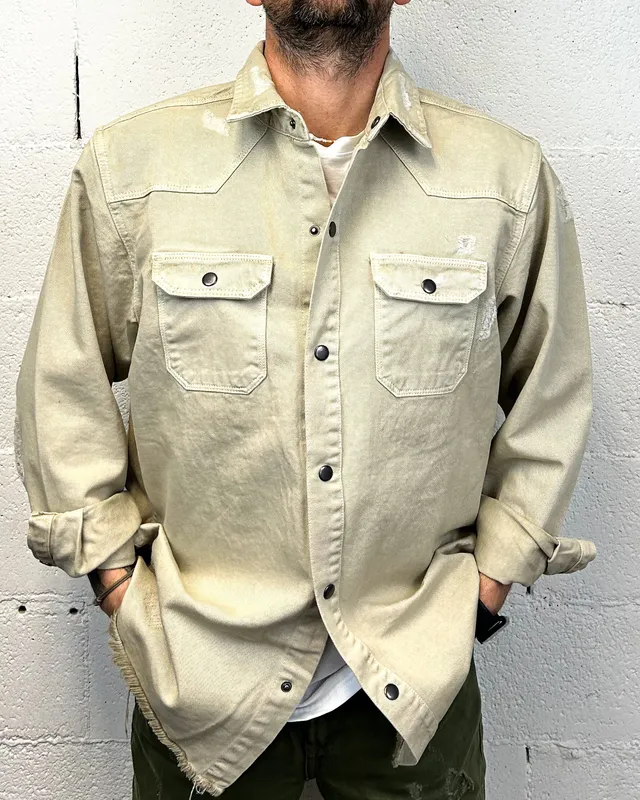 ONLYONE OVER-D Denys Camicia Overshirt Beige Oversize