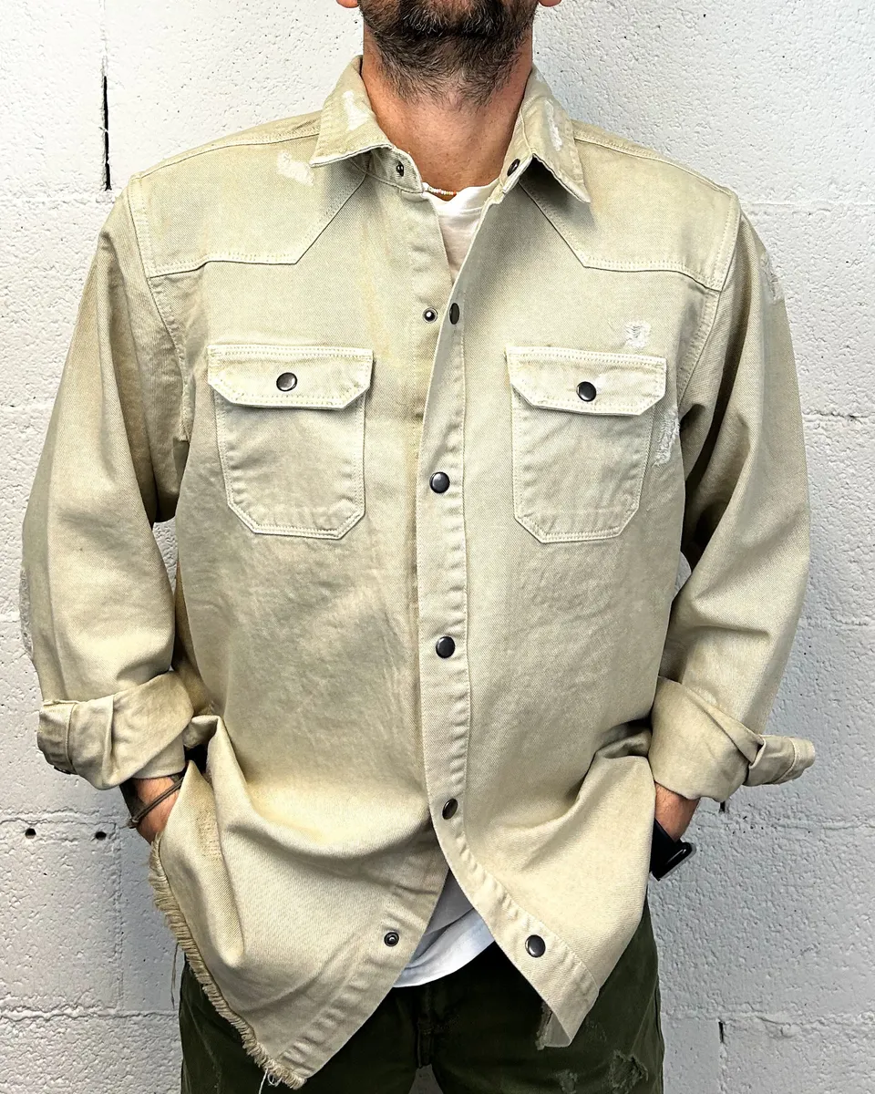 ONLYONE OVER-D Denys Camicia Overshirt Beige Oversize