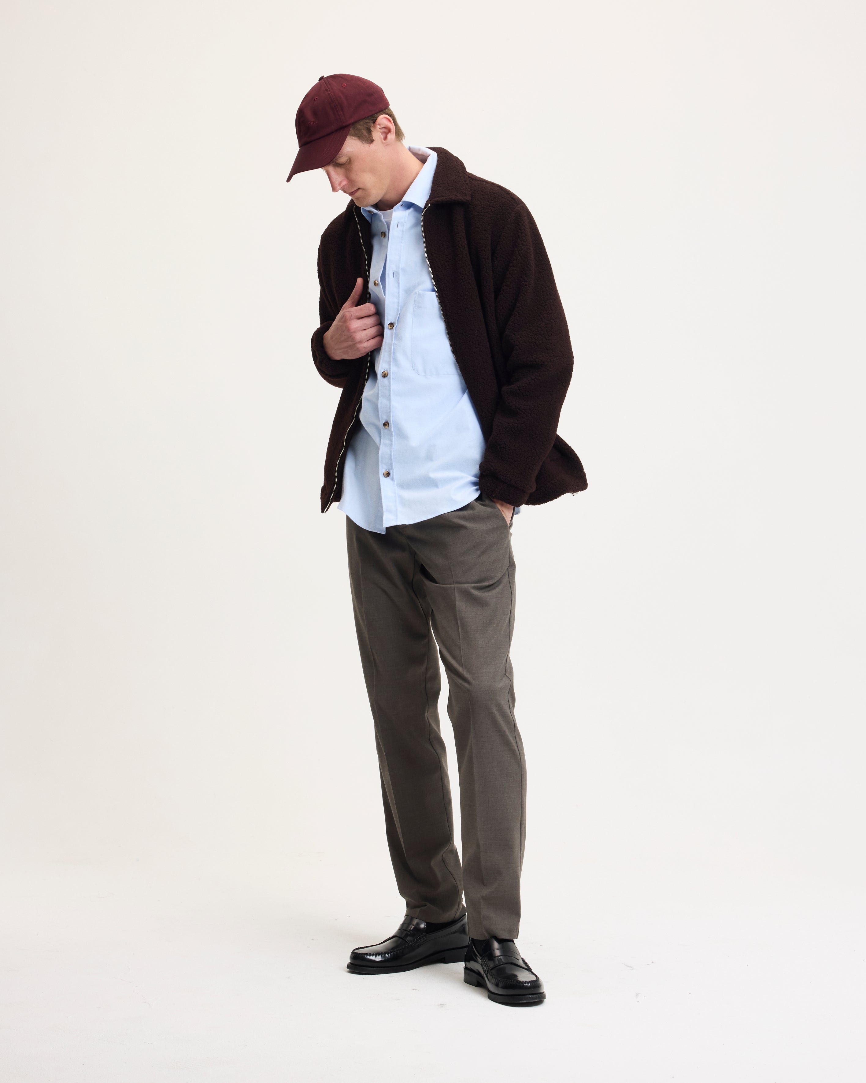 GOODPEOPLE Jteddy bomber misto lana Chocolate Brown