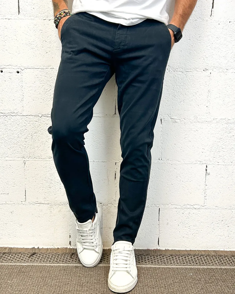 GIANNI LUPO Tahoma chino slim navy uomo