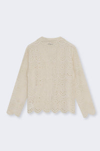 The New Society Jara camicia donna ecru ricamata cotone