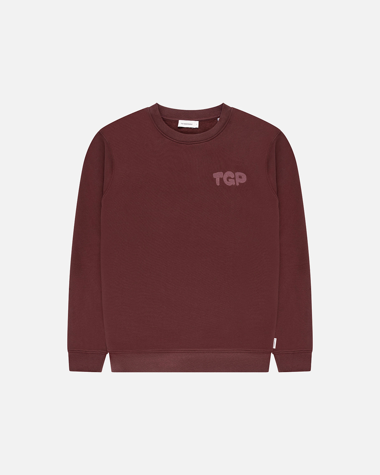 GOODPEOPLE Look maglione cotone Bordeaux ricamo