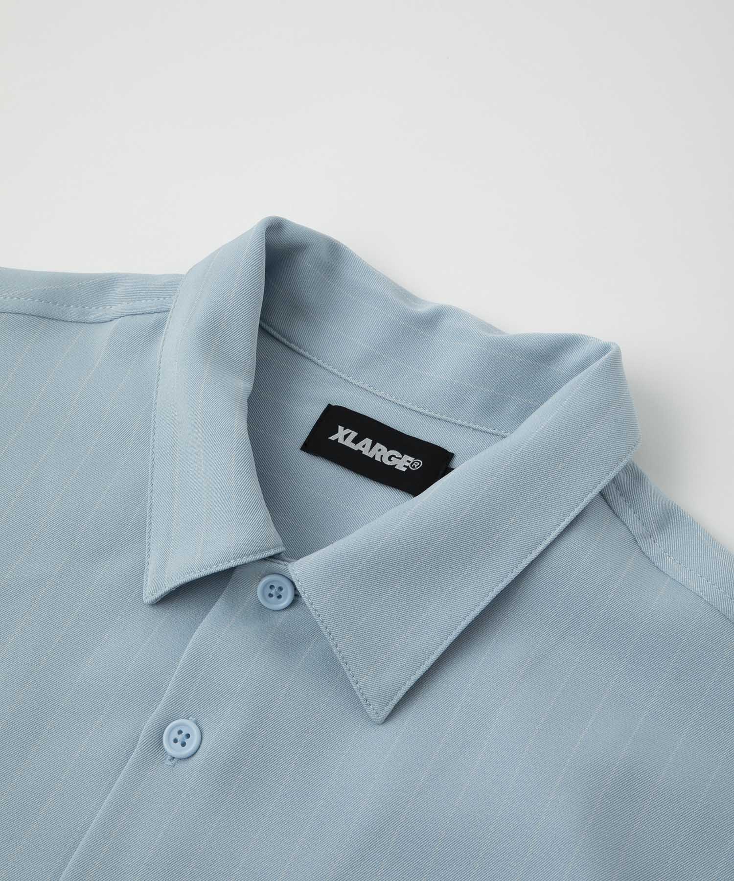 X-Large S/S Stripe Work camicia a righe nero