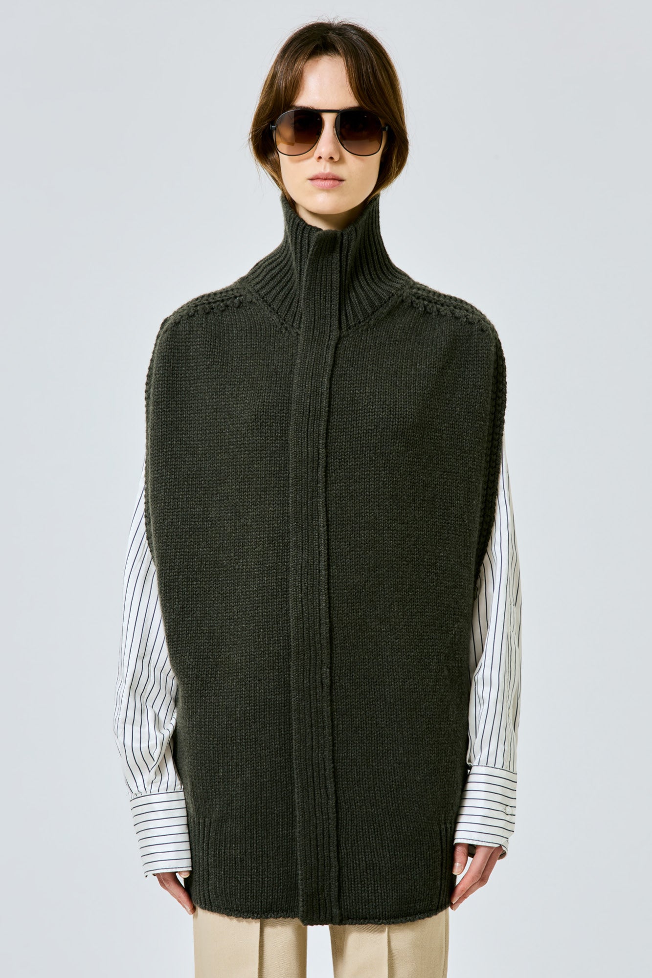 Sa Su Phi Matilda cardigan cashmere verde militare