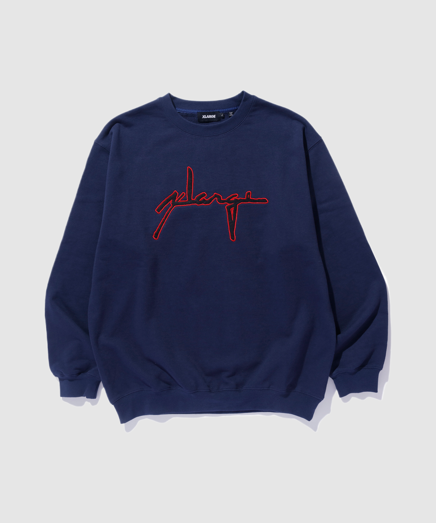 X-Large Distortion Logo felpa girocollo blu cotone