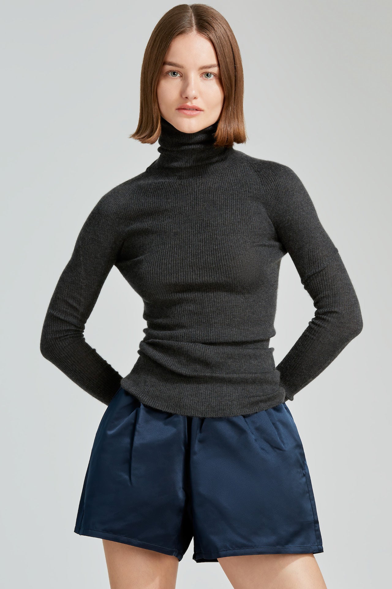 Sa Su Phi dolcevita a costine cashmere seta donna
