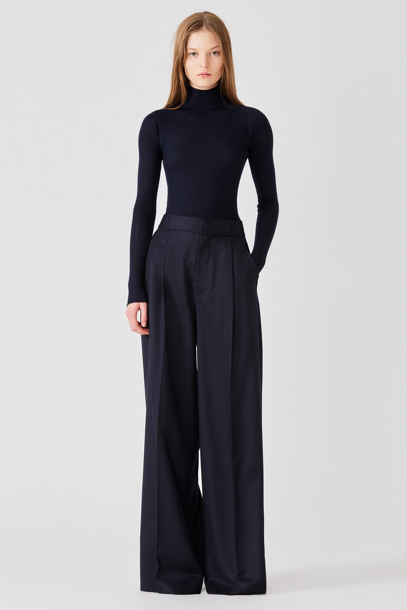 Sa Su Phi Bogart pantaloni flanella lana blu