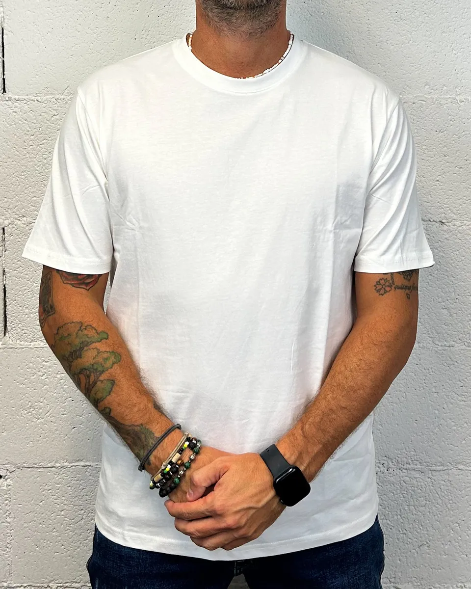 ONLYONE GIANNI LUPO Superbasic t-shirt bianca