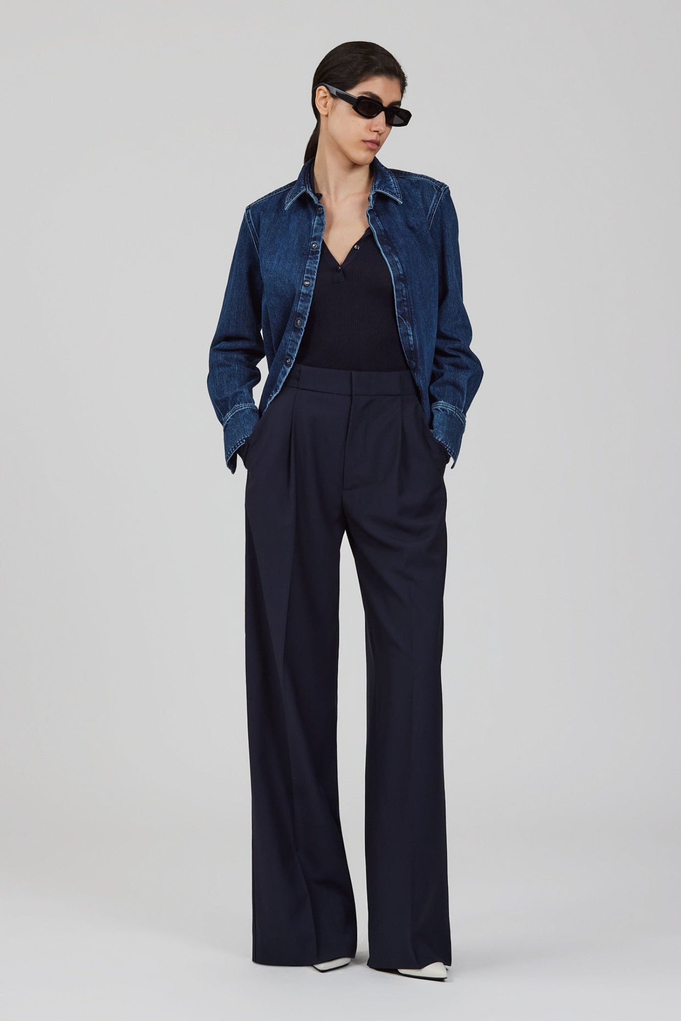 Sa Su Phi Petit camicia denim grigia indaco