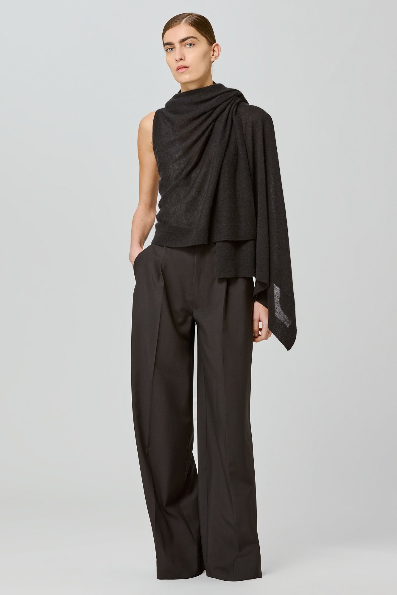 Sa Su Phi poncho cardigan cashmere seta nero