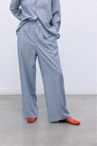 The New Society Alheli pantaloni donna righe blu notte