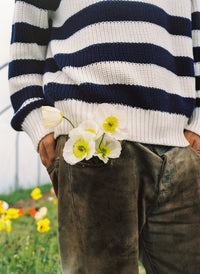 The New Society Musa Men Jumper Summer Midnight Knit Stripes maglione