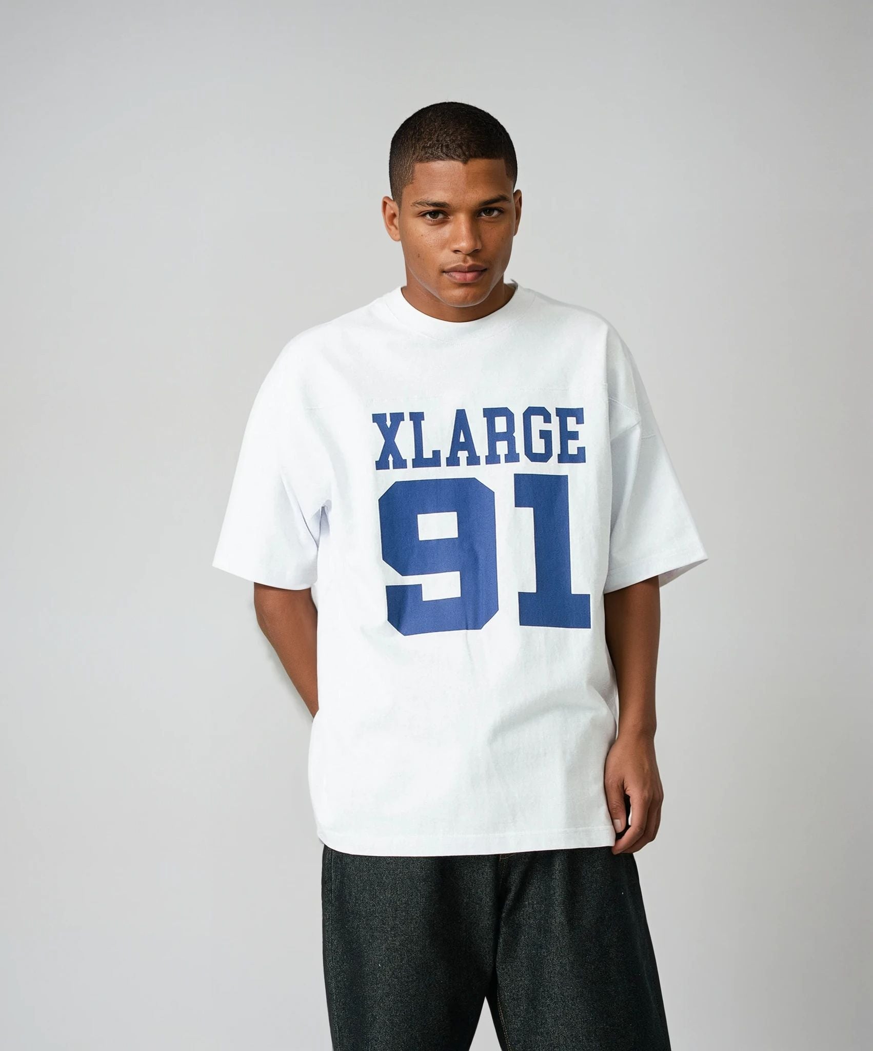 X-Large Numbering 1991 T-shirt manica corta bianca mesh