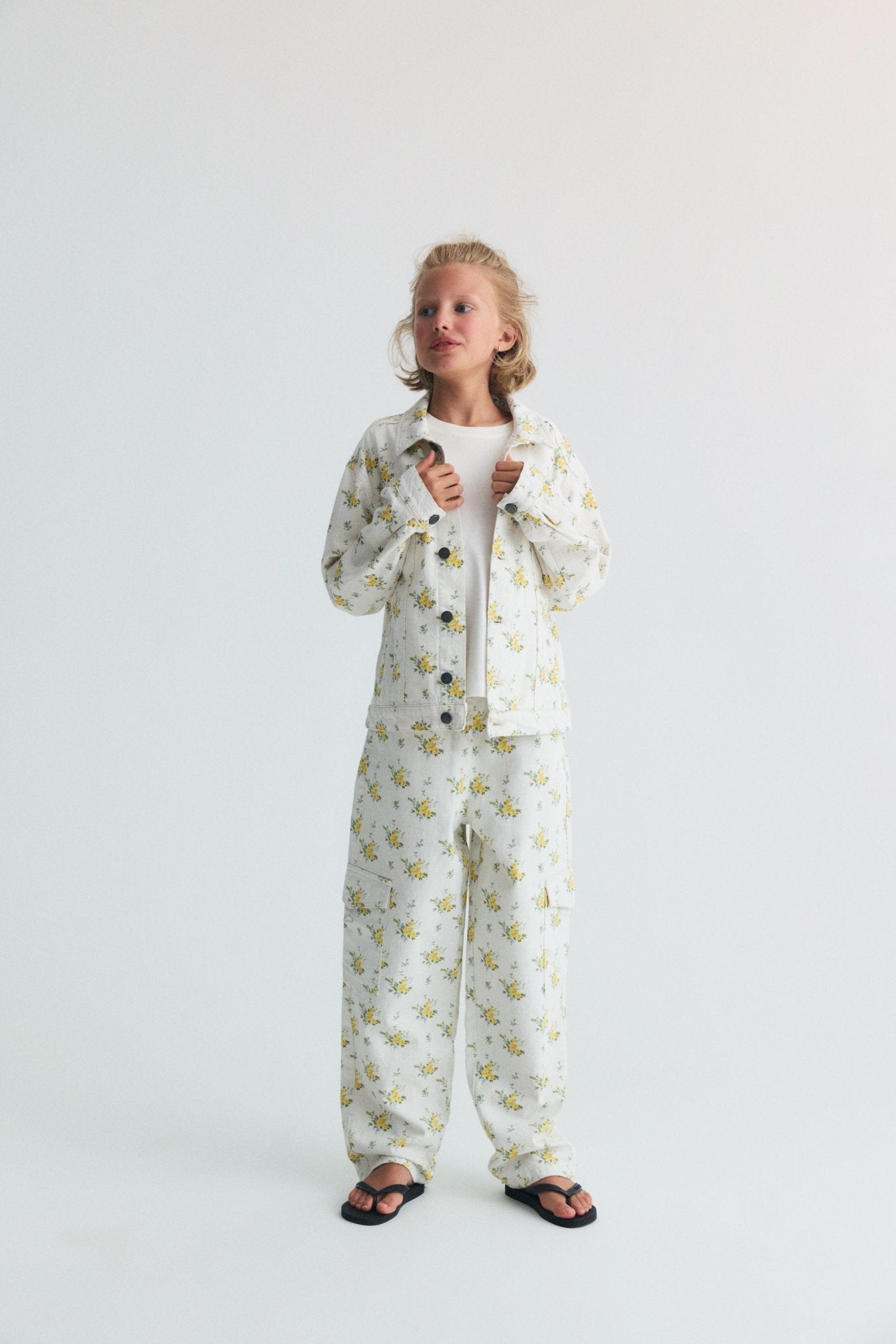 The New Society Mimosa Teen Cargo Mimosa Print pantaloni teen