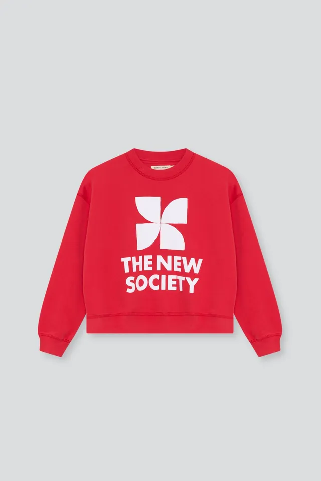 The New Society TNS Logo felpa 12 anni rosso tulipano