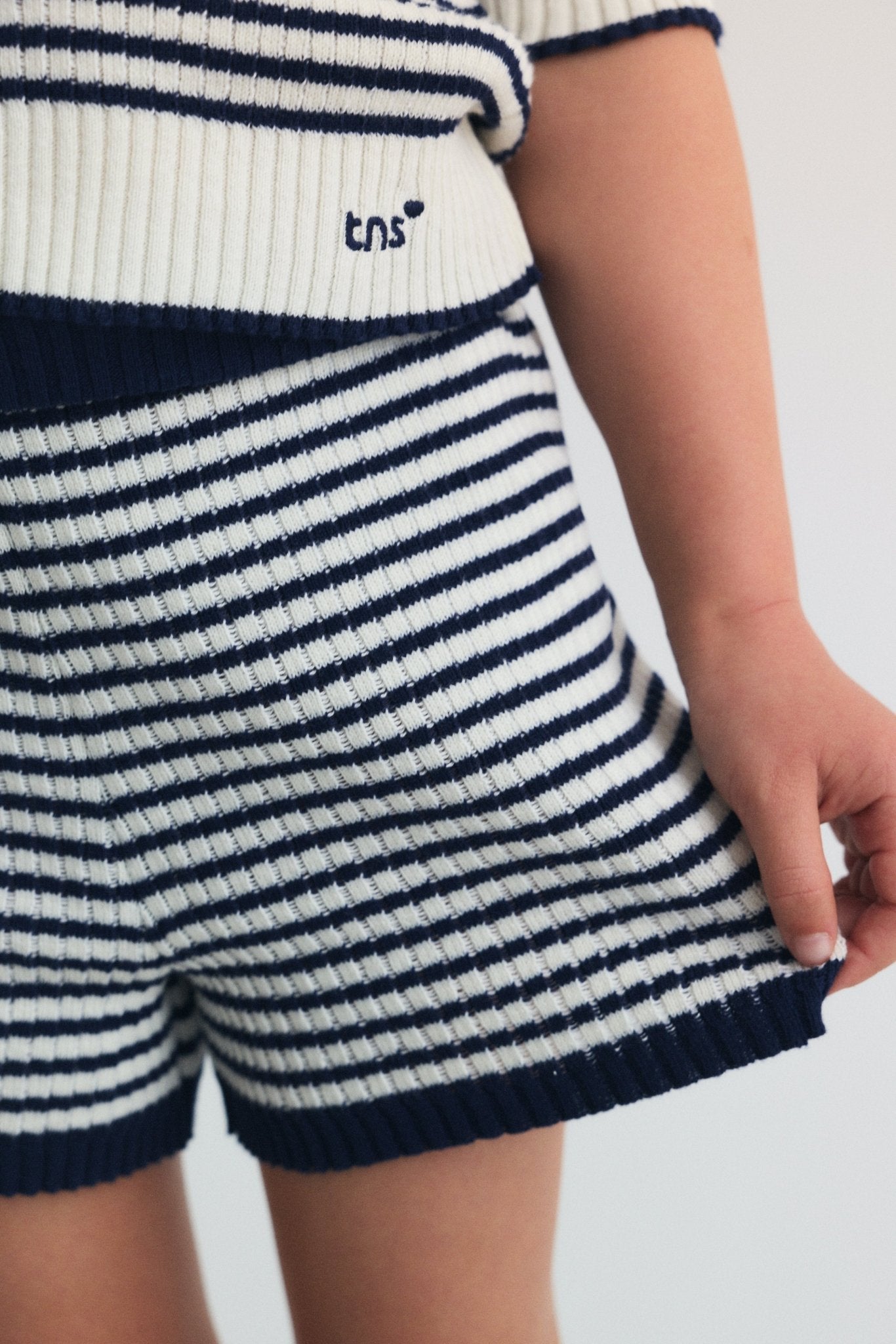 The New Society Azalea polo bambina cotone righe blu