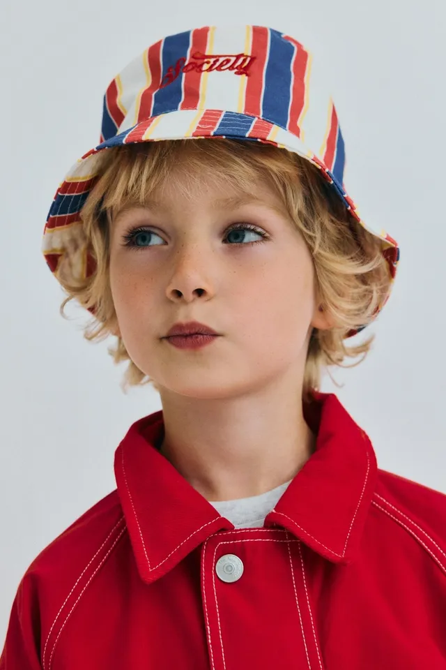 The New Society Gorse Stripes bucket hat righe