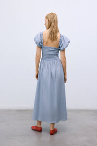 The New Society Cloe Abito Donna Midnight Pinstripes Cotone