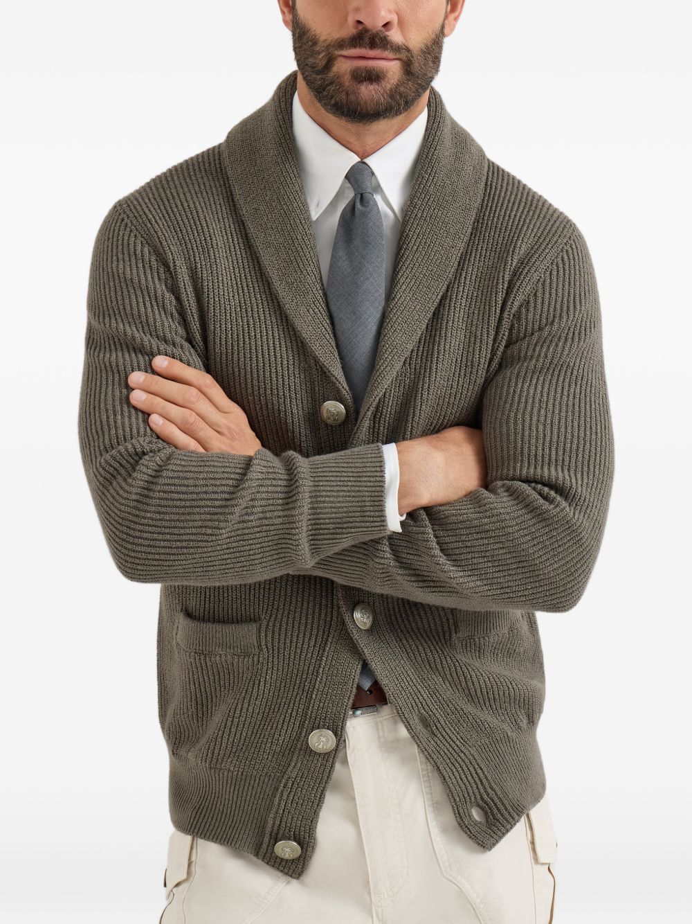 Brunello Cucinelli MNI709706 Cardigan Army Uomo
