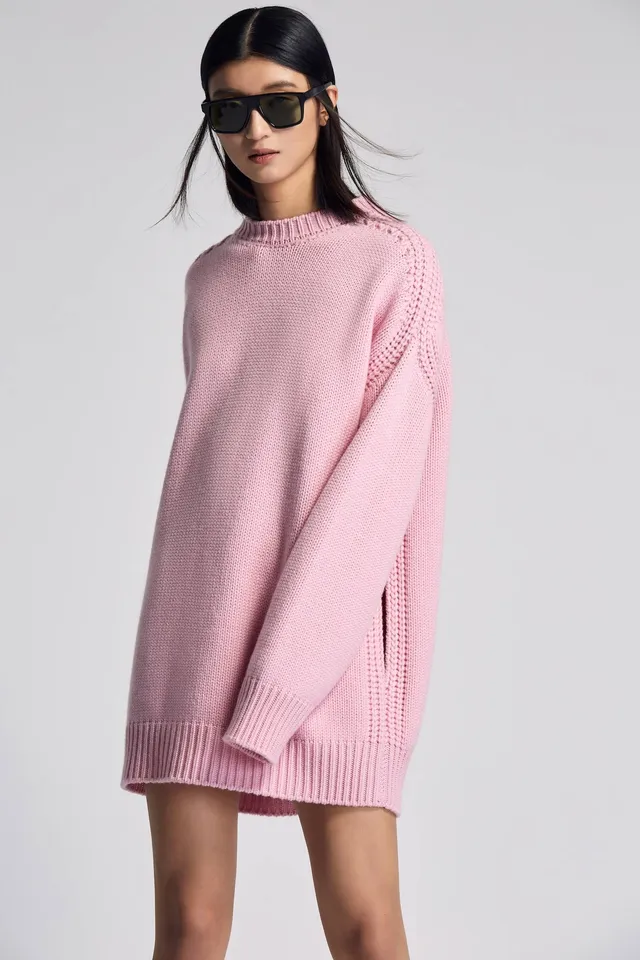 Sa Su Phi Giorgia abito cashmere rosa scollo rotondo