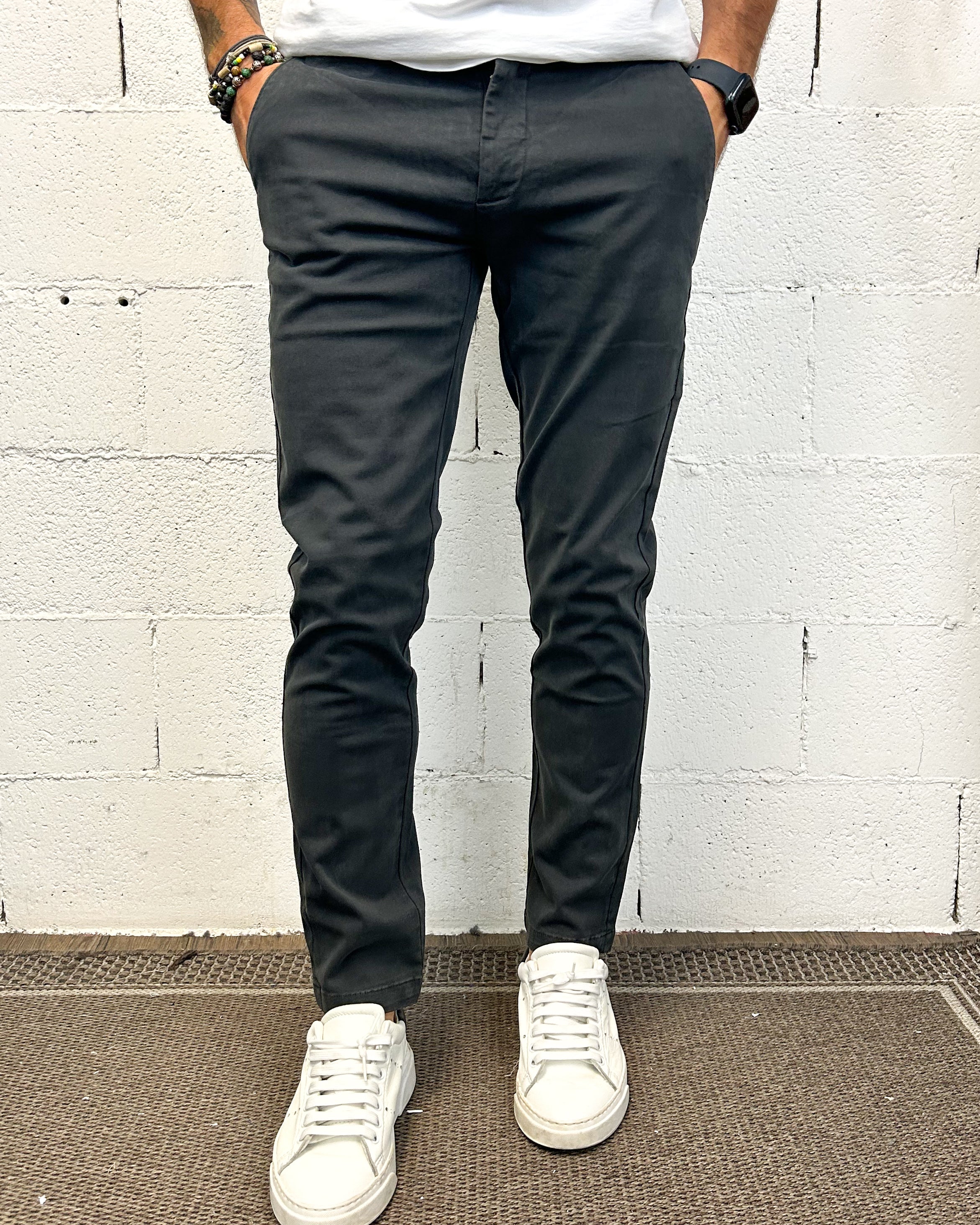ONLYONE GIANNI LUPO Tahoma chino slim grigio scuro