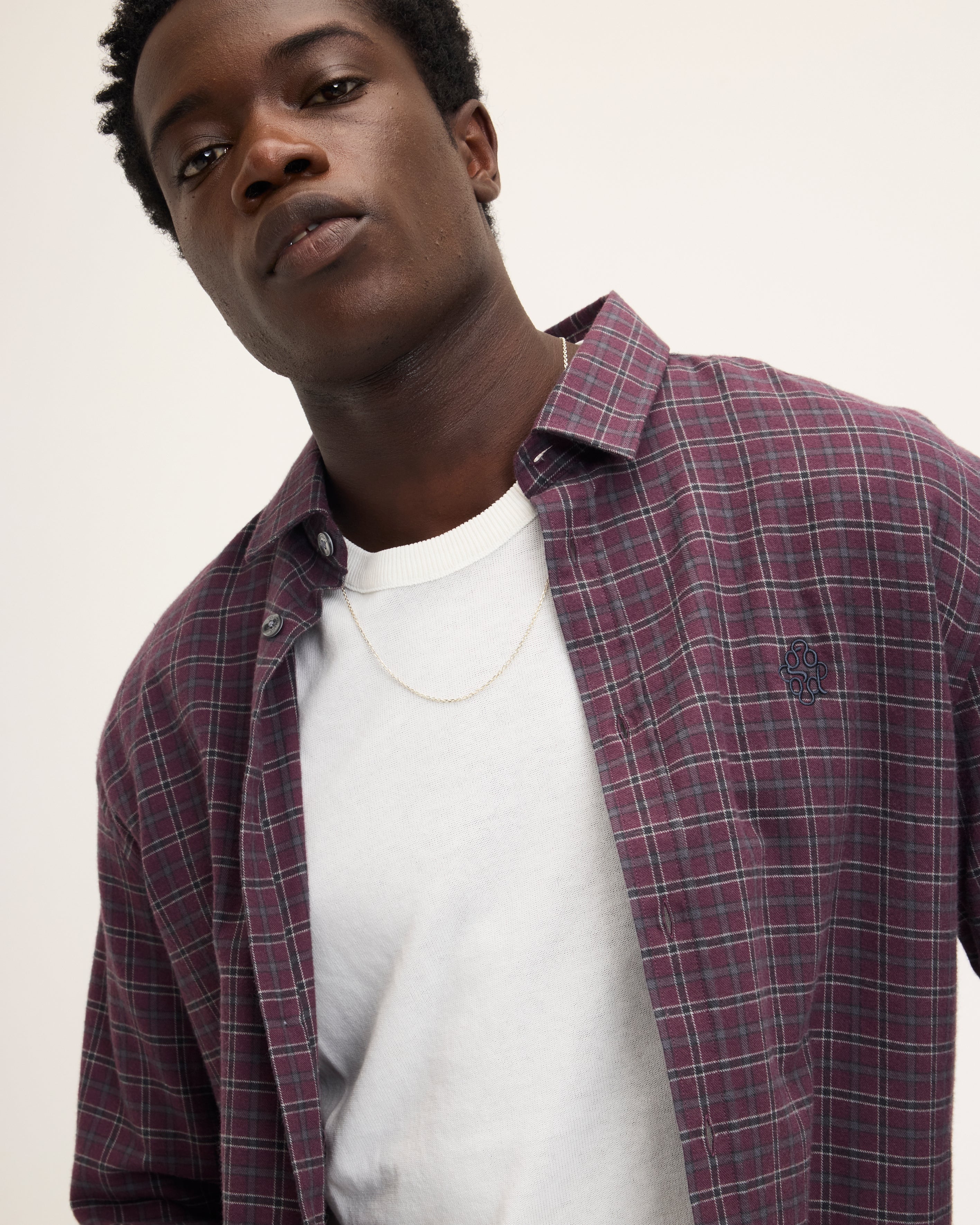 Goodpeople Seinfield camicia quadri bordeaux