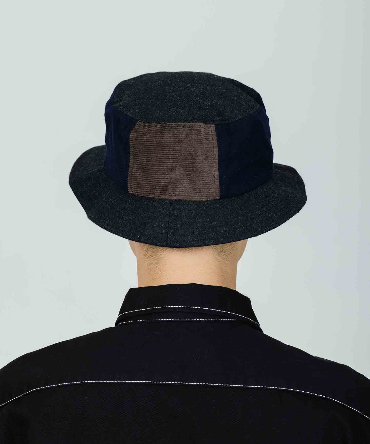 X-Large Paneled Wool cappello di lana oliva