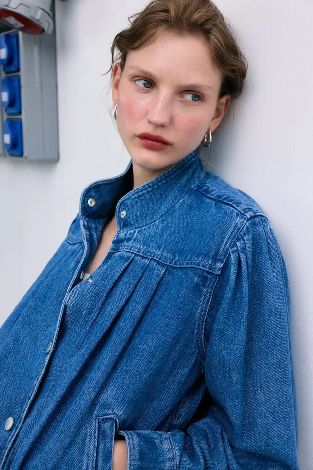 The New Society Tencel giacca donna denim medio tencel