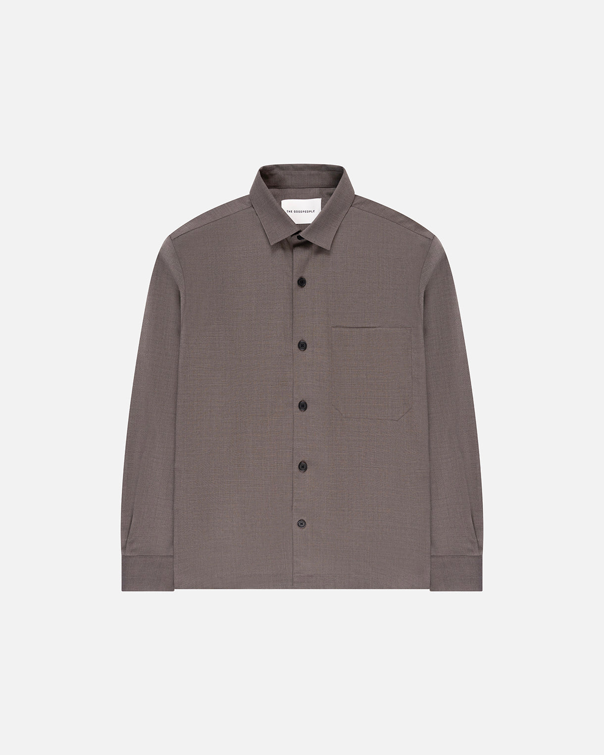 Goodpeople Simon Cool Wool camicia mocca lana