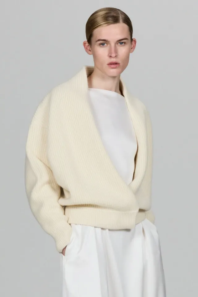Sa Su Phi ER Criss Cross Cardi sciarpa cashmere lunga