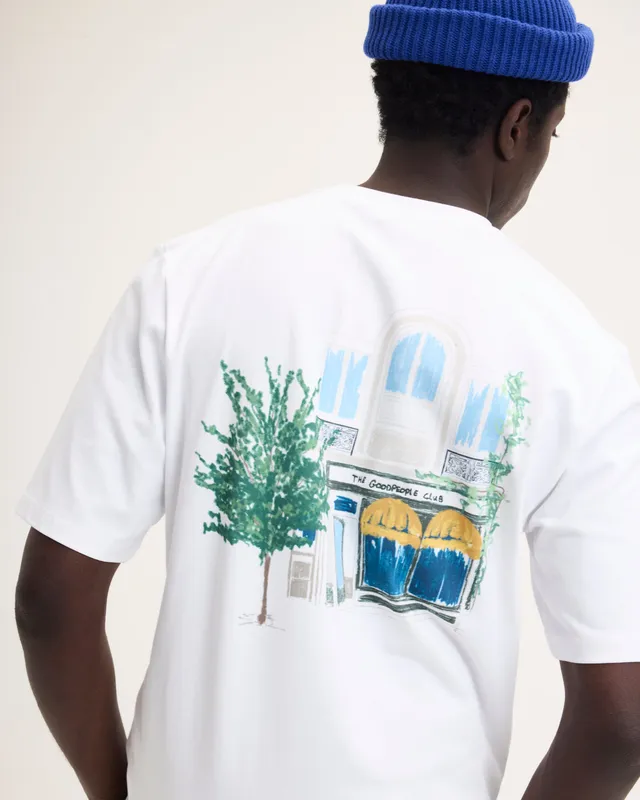 GOODPEOPLE Tphoto t-shirt bianca cotone con stampa