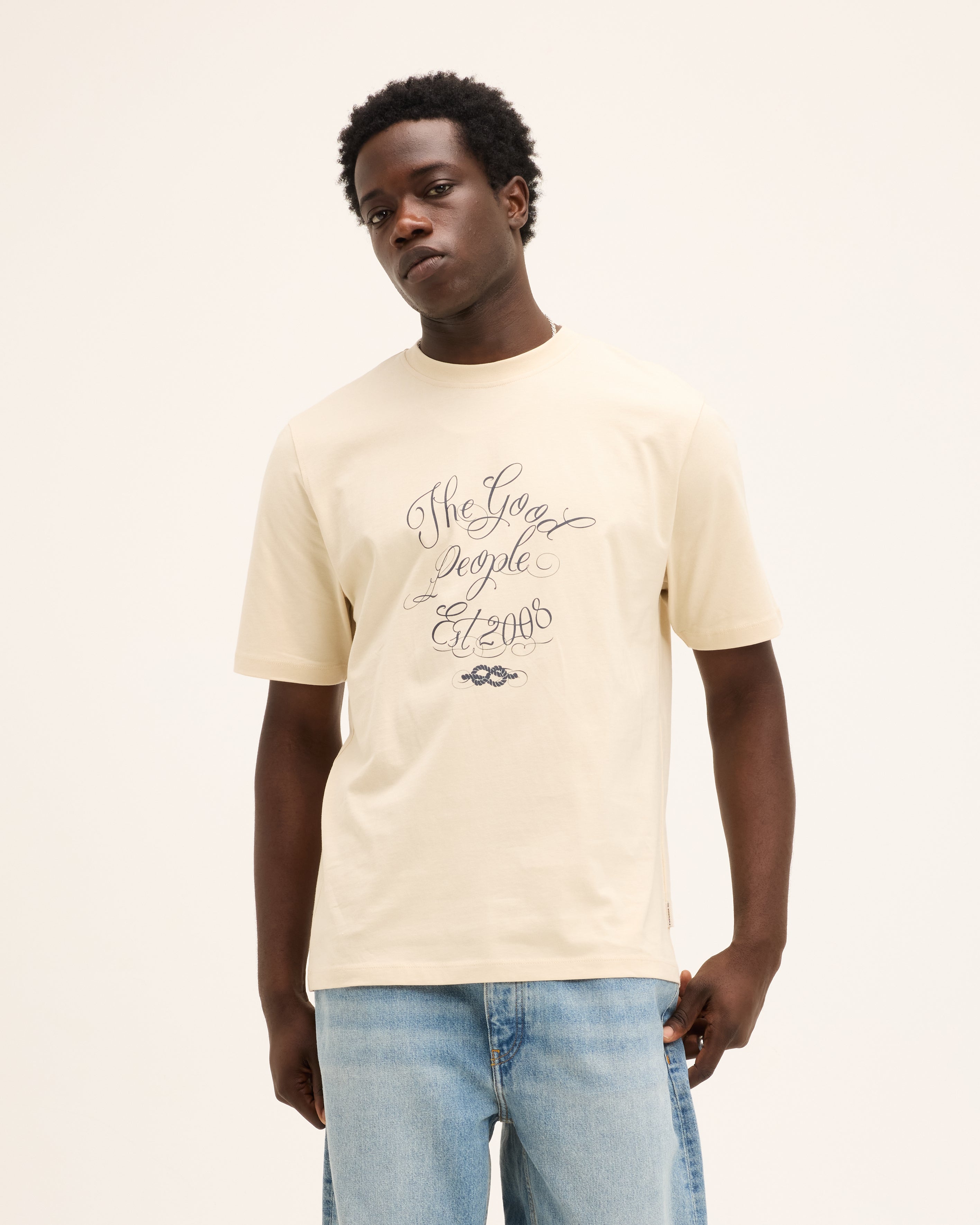 GOODPEOPLE Oscar Artwork t-shirt cotone off white