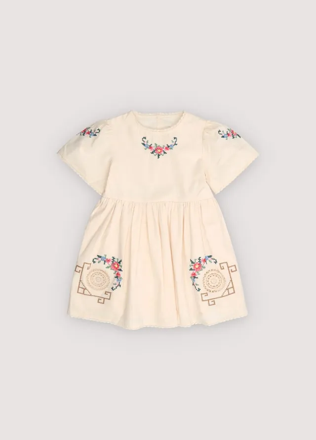 The New Society Narcise Vestito Bambina Ecru 6 Anni Cotone