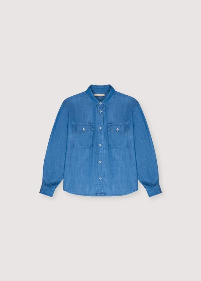 The New Society Ophelia Teen camicia tencel azzurra 12 anni
