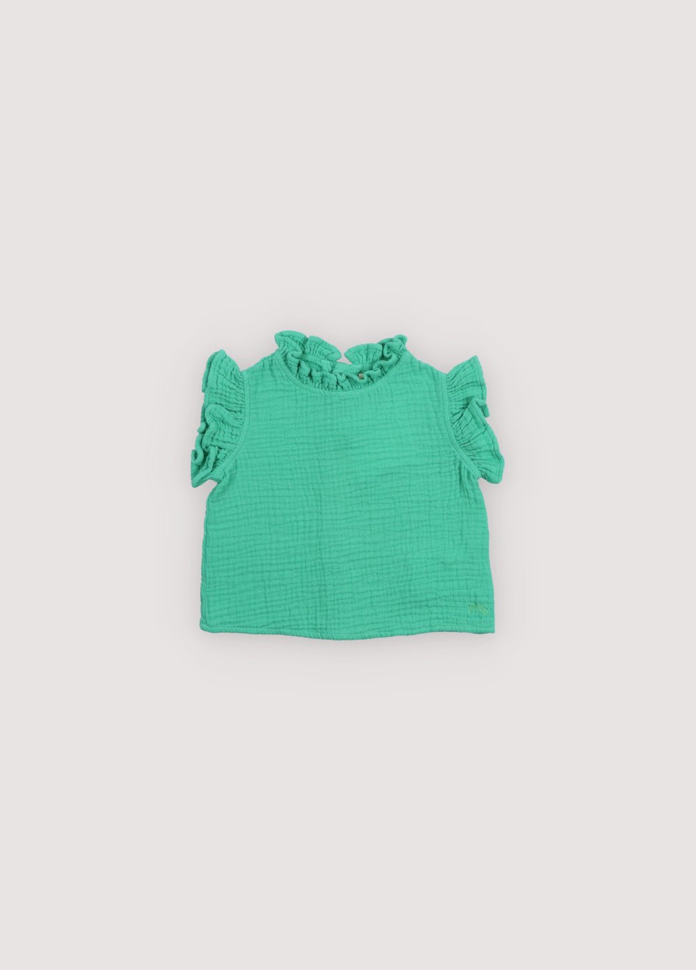 The New Society Spyros camicia neonato verde 6m mussola cotone