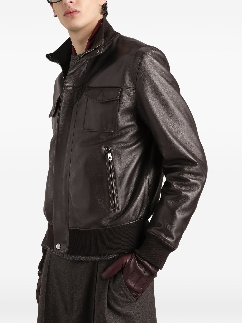 Dolce & Gabbana G9CHUL bomber uomo marrone