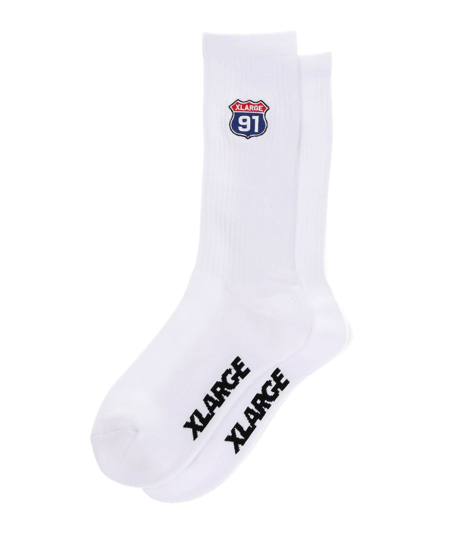 X-Large XL 91 Embroidered Socks calzini neri cotone