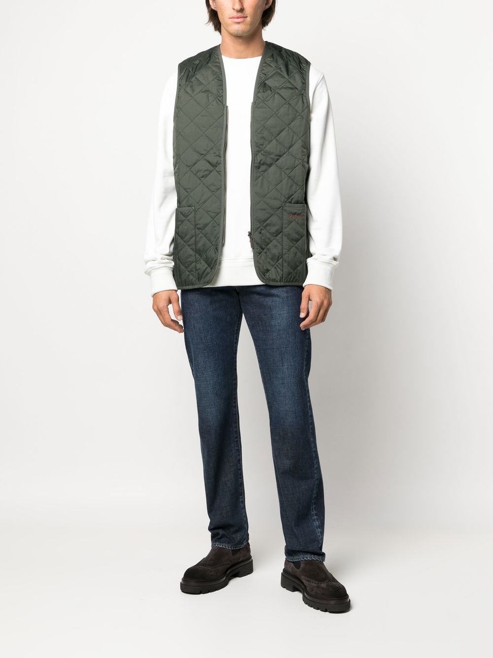 Barbour MLI0001 gilet trapuntato olive uomo rombi