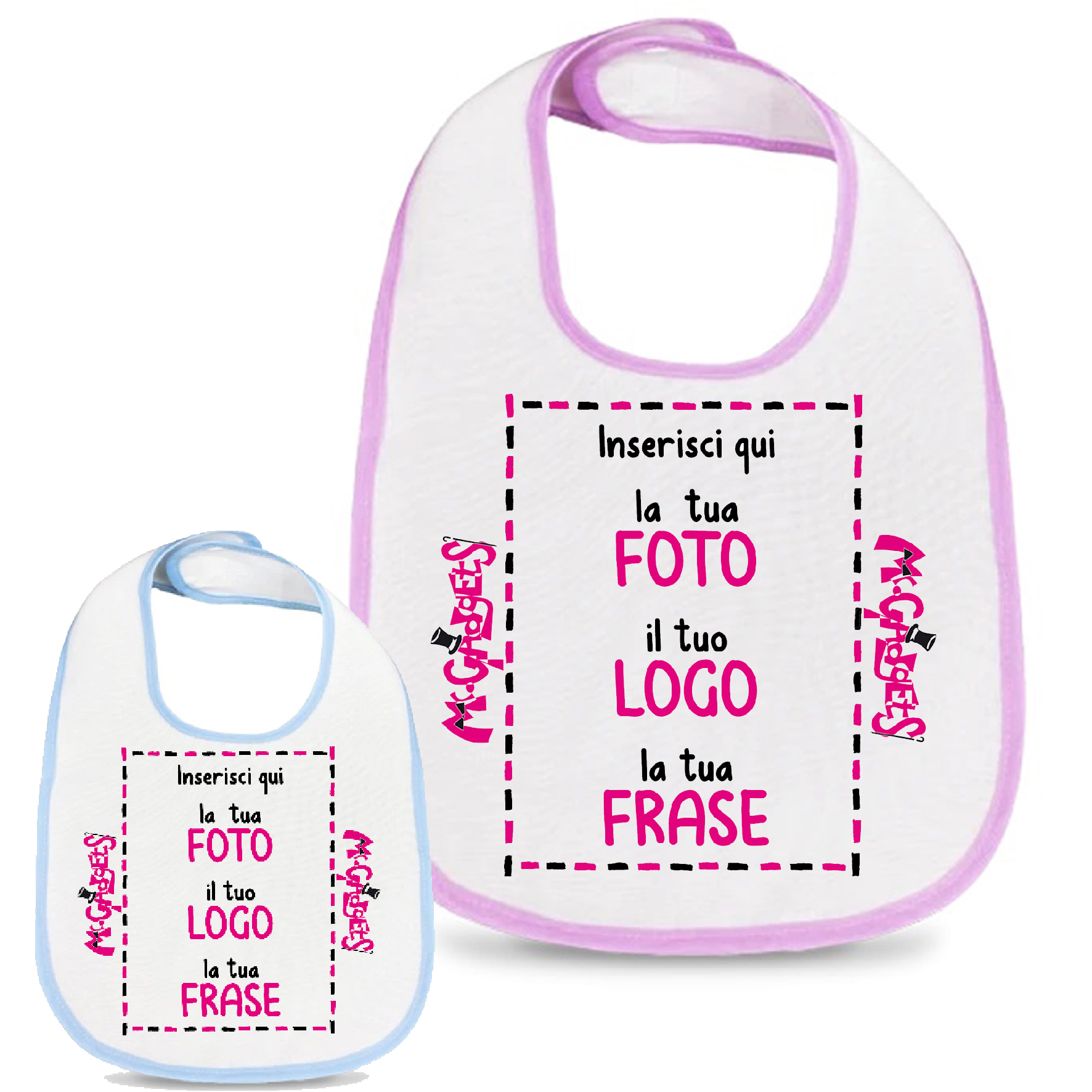 Mr. Gadgets Foto e Scritta bavaglino neonato personalizzato strappo