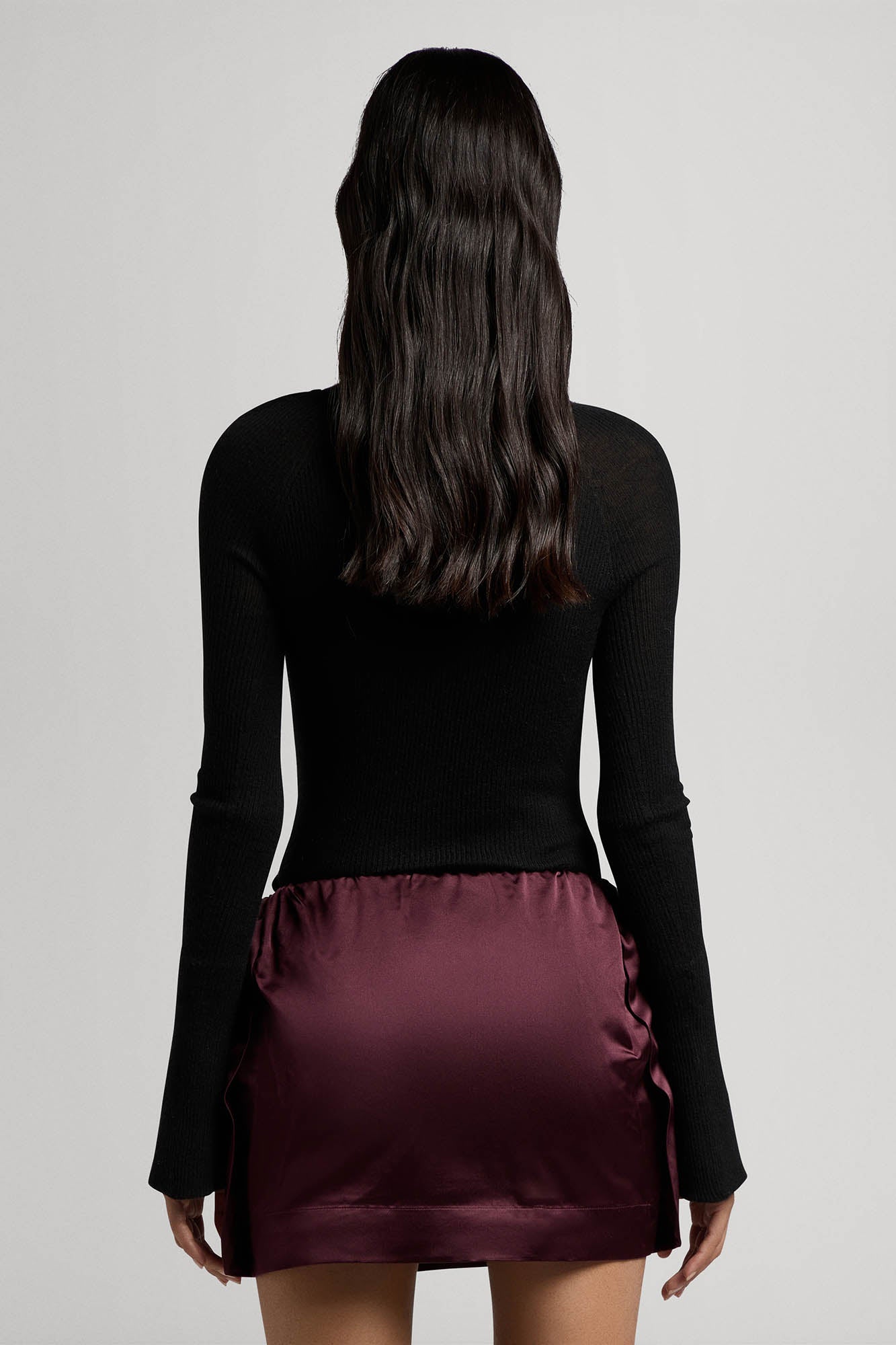 Sa Su Phi Gilda gonna corta seta duchesse bordeaux