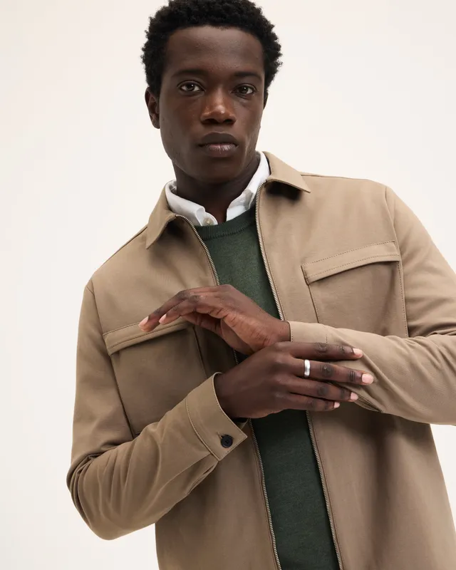 GOODPEOPLE Lavi camicia jersey Mocca elasticizzata