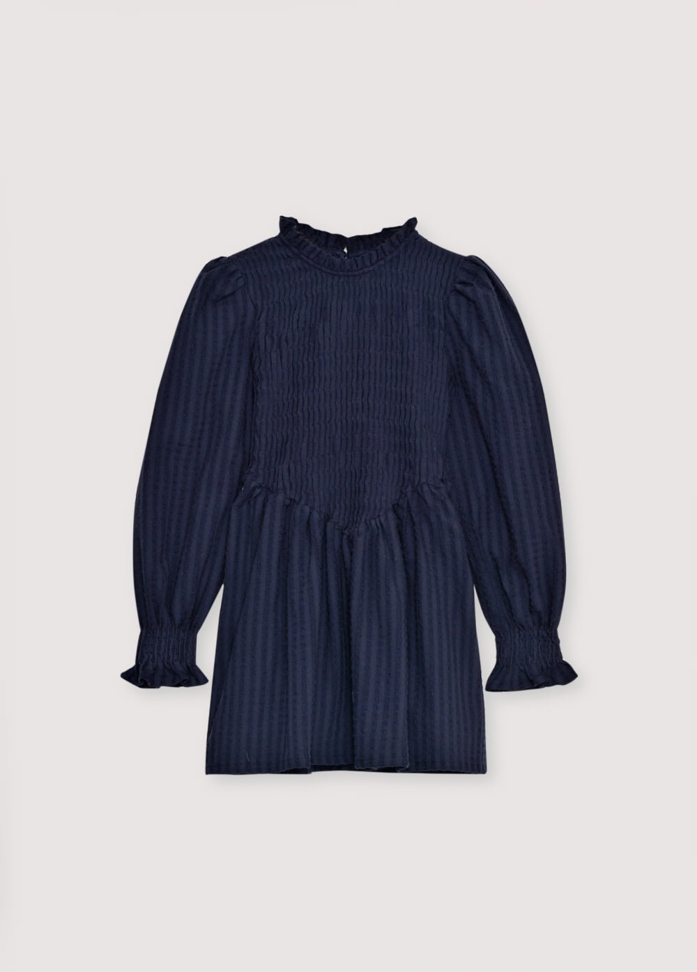 The New Society Nora abito donna blu navy seersucker corto
