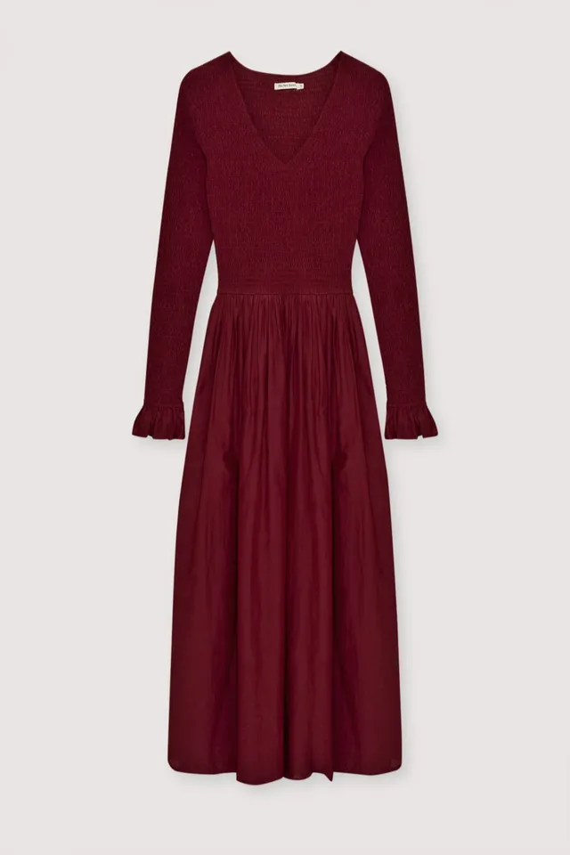 The New Society Luly vestito donna Plum Fantasy seta