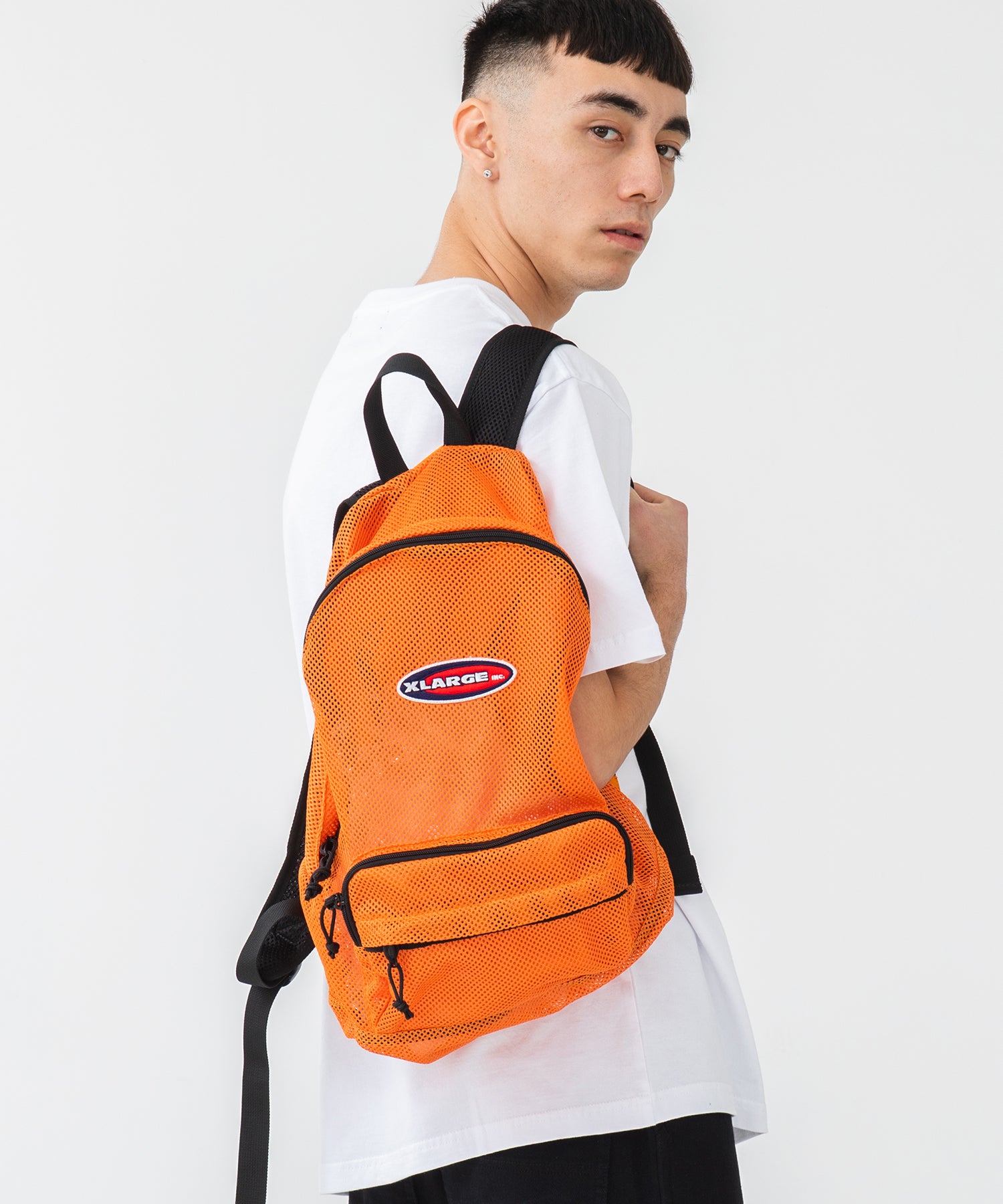 X-Large Patched Mesh Backpack zaino nero mesh