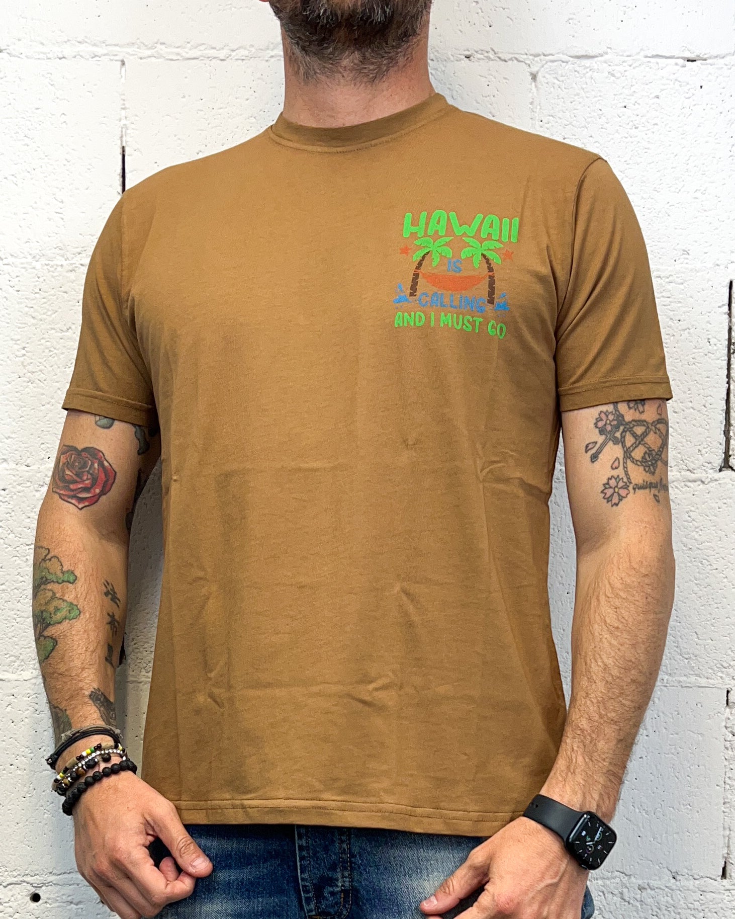 ONLYONE Dropin Hawaii t-shirt marrone brown
