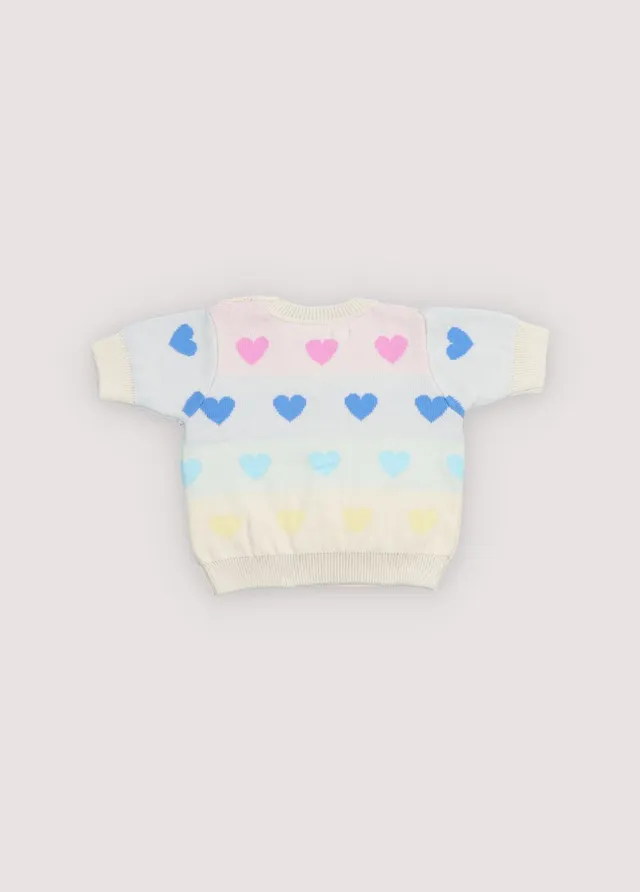 The New Society Pinpilin maglione neonato 6m cuori cotone