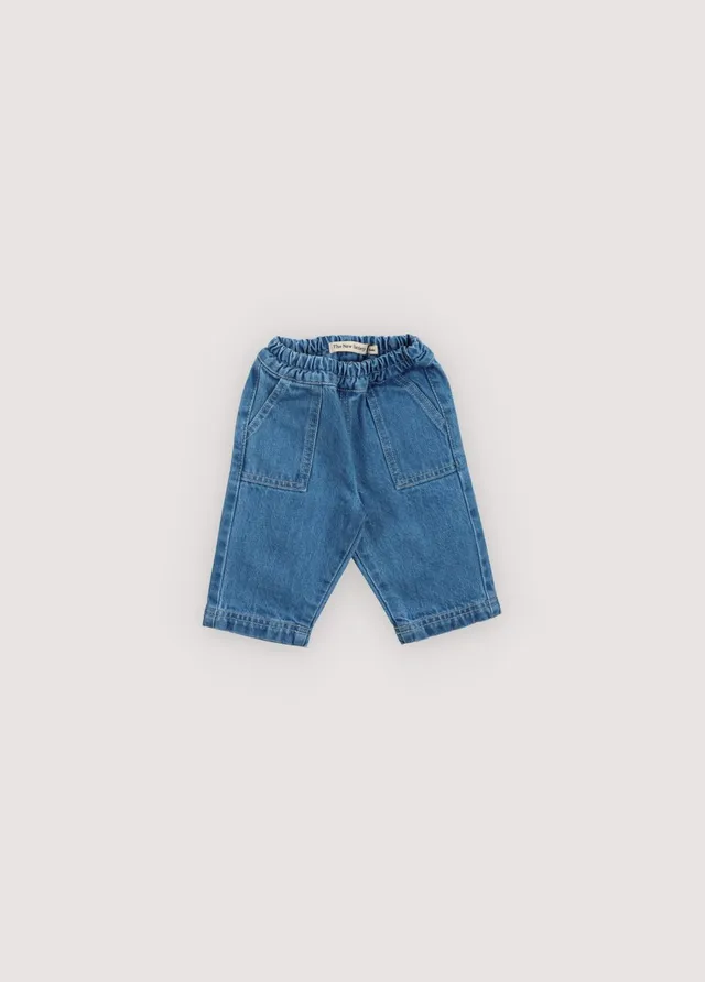 The New Society Meganisi Baby Pant pantaloni denim blu cotone