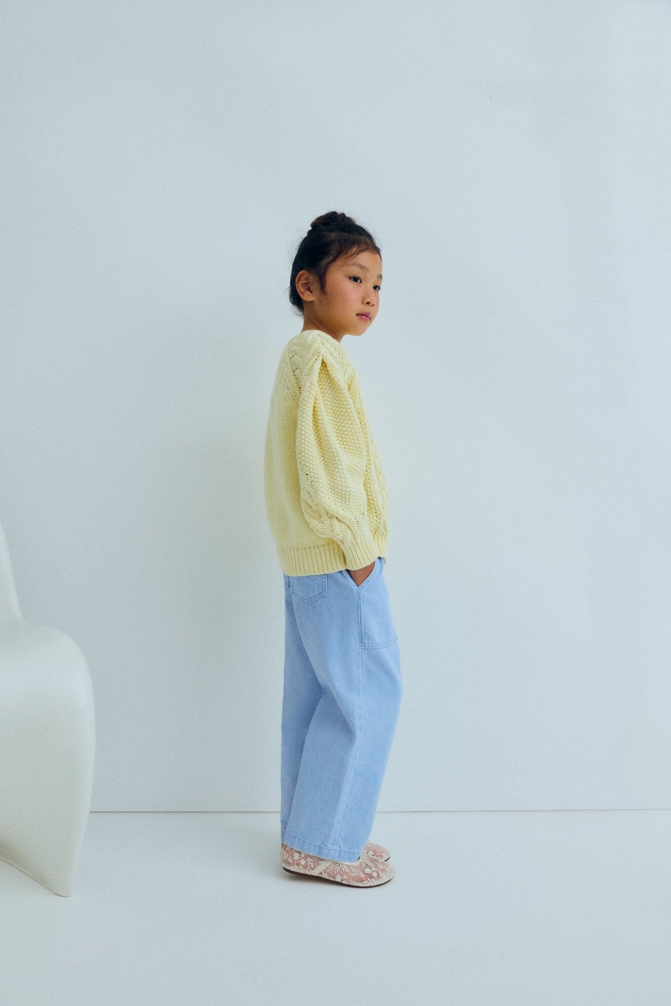 The New Society Ginger pantaloni bimbi denim chiaro baggy