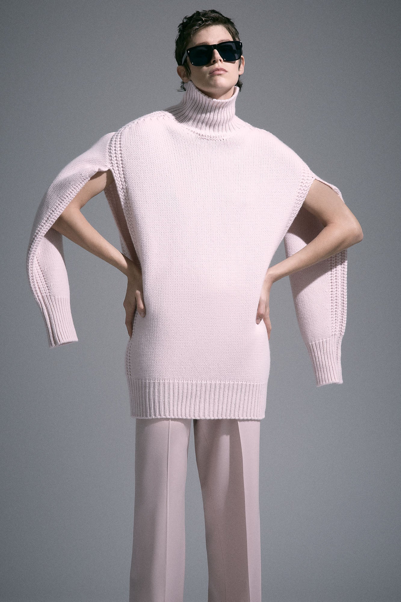 Sa Su Phi Giovanna abito cashmere rosa collo alto