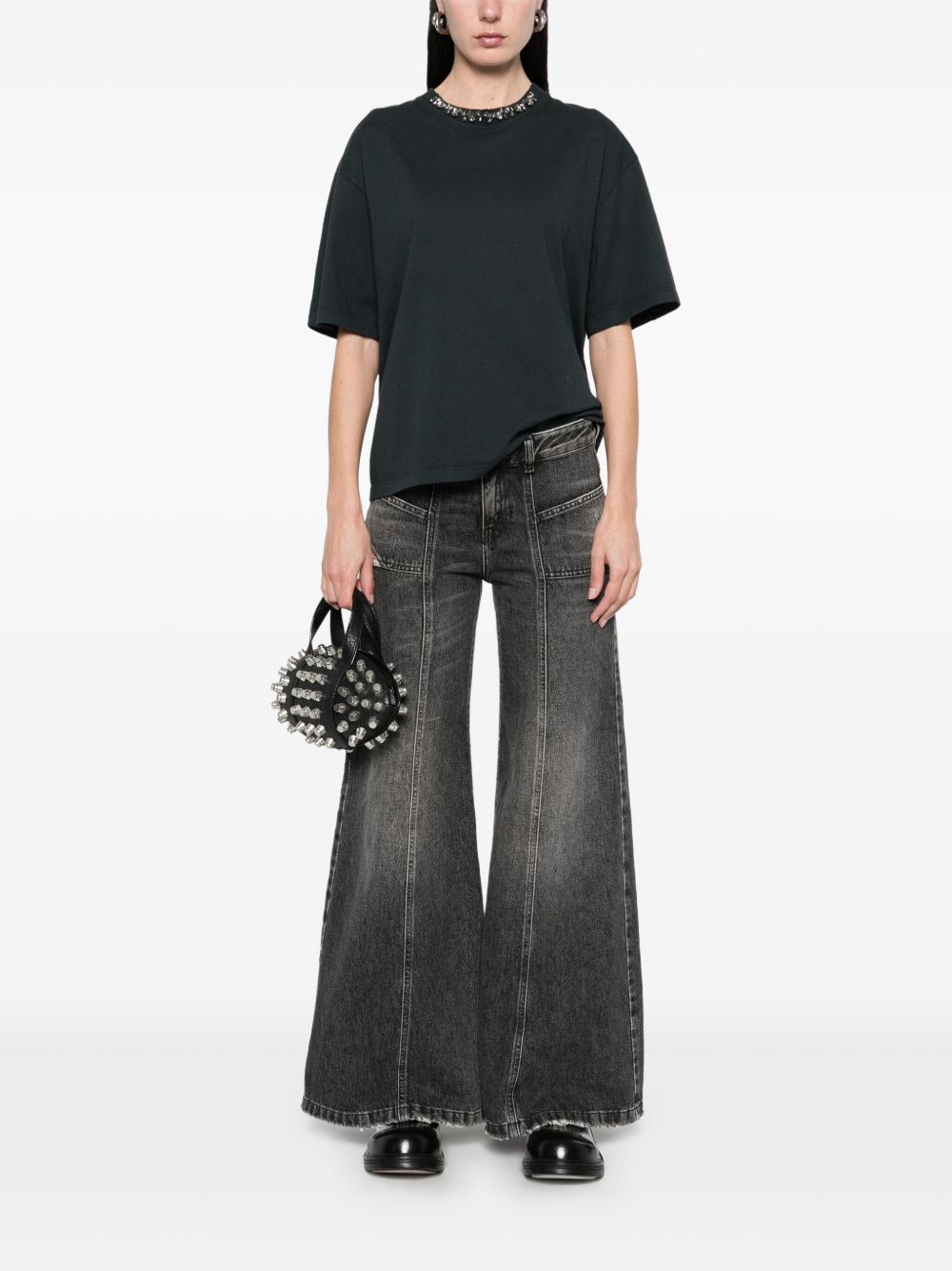 Golden Goose GWP01874 t-shirt donna washed black
